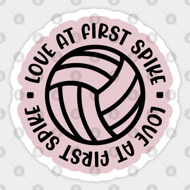 Love At First Spike Volleyball Girls Boys Cute Funny Sticker by GlimmerDesigns